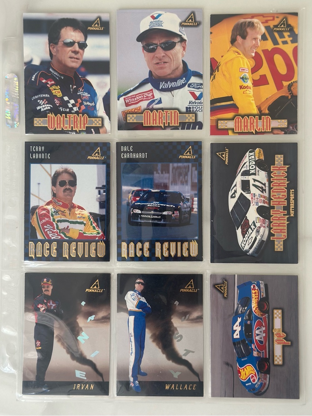 NASCAR Racing Cards Lot of 9 - Vintage 90s  Collector Bundle